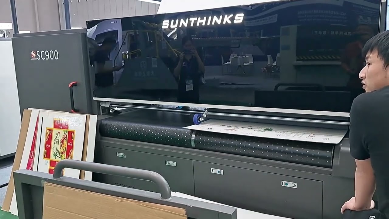 Sunthinks Water Based Single Pass Printer SC900 Printing Corrugated Cardboard