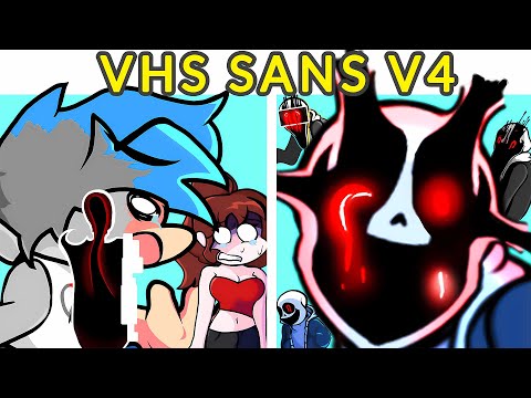 Friday Night Funkin' VS VHS SANS V4 FULL WEEK , 1 - 3 Phases (FNF MOD/DEMO) (Undertale Creepypasta)