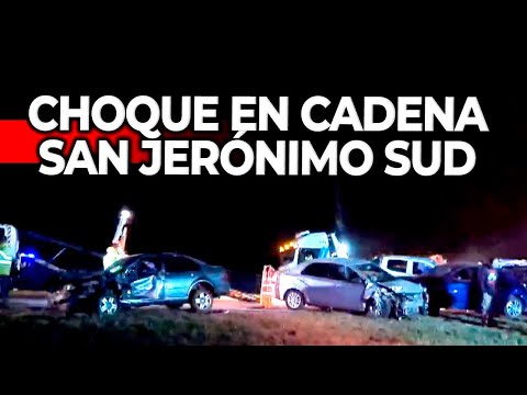 CHOQUE EN CADENA EN SAN JERÓNIMO SUD, SANTA FE: Un muerto y 44 autos involucrados