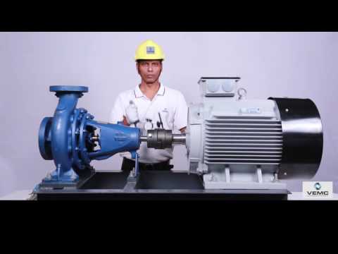 Dial gauge pump-motor alignment process