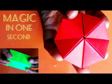 Easy origami magic transforming flexahedron l paper box