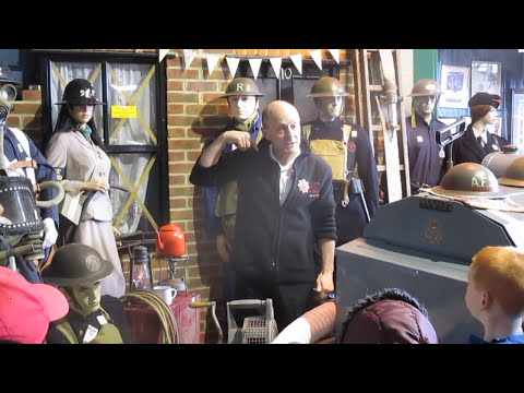 World War 2 Fire Exhibit mannequins mannequin-man performming as a Museum Dummy: Taking the place of a couple of the Essex Fire Museum's mannequins for Essex Fire Museum on 30/03/2016