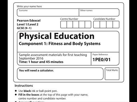 GCSE Edexcel P.E Paper 1 Walkthrough