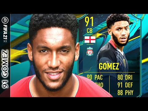 CENTRAL DEFENDER GOALKEEPER, BUT..! 91 JOE GOMEZ FIFA 21 PLAYER REVIEW MOMENTS SBC | ULTIMATE TEAM