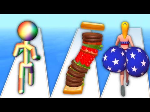 Tall Man Run vs Sandwich Runner vs Twerk Race 3D - Triple Game