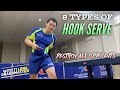 8 types of HOOK SERVE in table tennis Destroy all opponents | Tips and Tactics