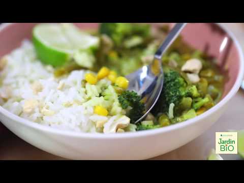 Recette de curry aux haricots verts et maïs Jardin BiO