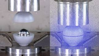 Crushing Demon Core replika with hydraulic press