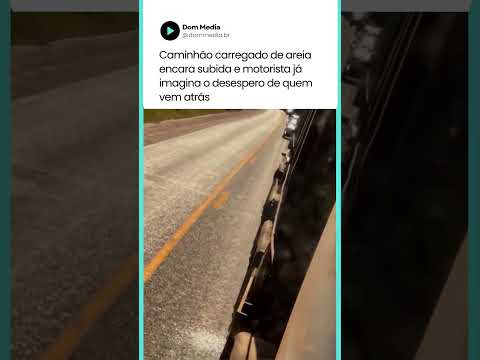 Caminhão carregado de areia encara subida e motorista já imagina o desespero de quem vem atrás! 😮🫣
