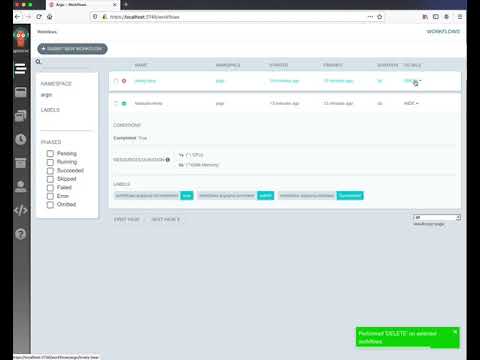 Argo Workflows Workflow List Batch Operations