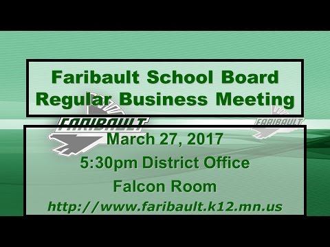 Regular School Board Meeting of ISD 656 from Monday, March 27,  2017