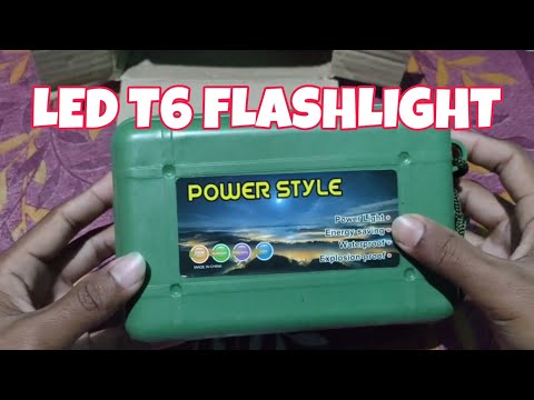 LED T6 flashlight II power style II Torchlight II care 4 5 modes flashlight led t6 II Unboxing video
