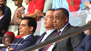 شاهد رد فعل فوزي لقدج و الناصيري أثناء متابعة مباراة المغرب و ليبيريا
