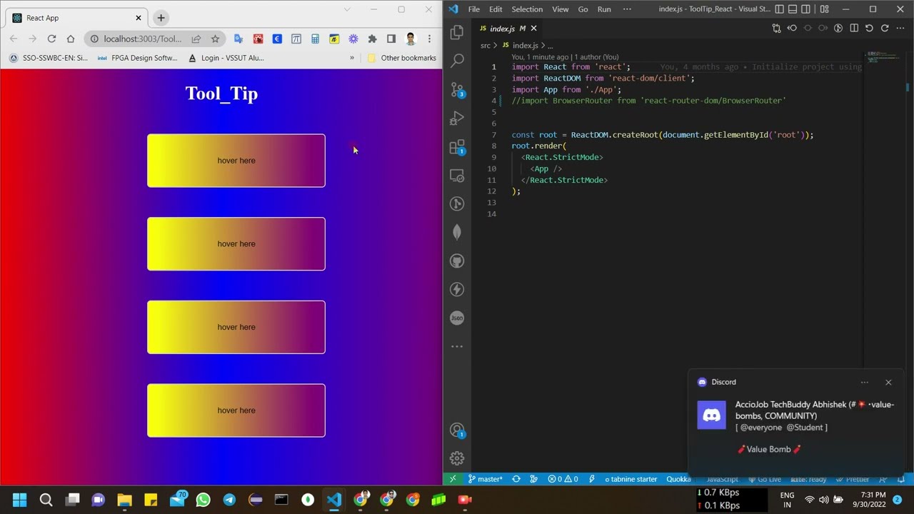 Simple tooltip react App