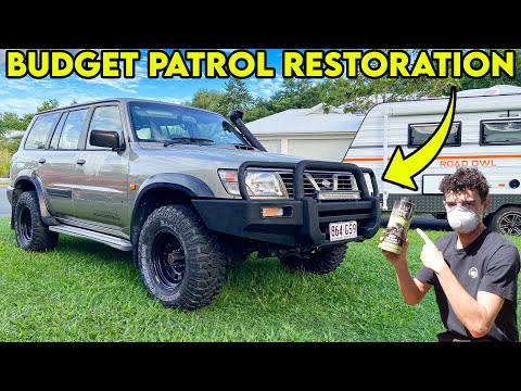 Budget Patrol COMPLETE FRONT OVERHAUL // Bully Liner & Lights Install // Nissan GU Budget Build Ep 5