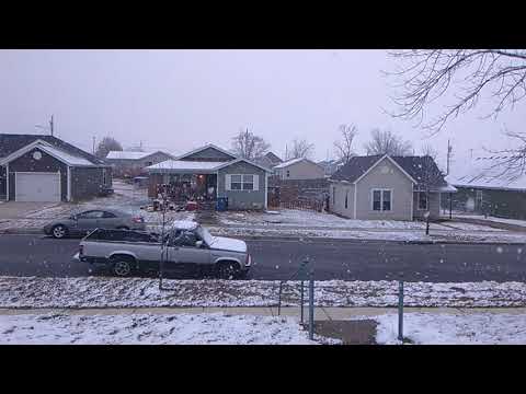 Happy New Year 2021. Lots of snow falling in Joplin Missouri