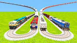 2️⃣ ACTION TRAINS VS FLYING TRAINS CROSS AT SHARP U TURNS | Train Simulator Classic | Trains Gaming