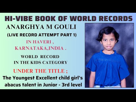 Anarghya M Gouli l The Youngest Excellent child girl’s abacus talent in Junior - 3rd level I PERT 1