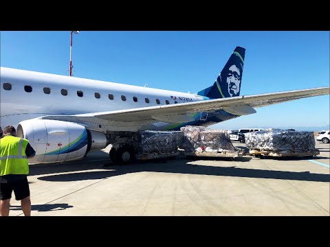 Freight Carts Weighing 17,500 Pounds Detach & Crash Into Parked Embraer 175