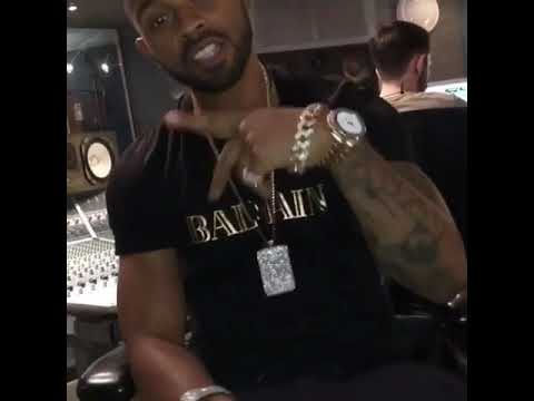 C montana - in studio previewing new music Flexing iced out diamond chain and bussdown AP