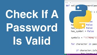 Check If A Password Is Valid | Python Example