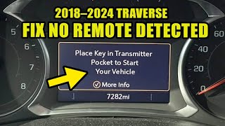 How to Fix No Remote Detected on 2018 - 2023 Chevy Traverse - Key Fob Pocket Location
