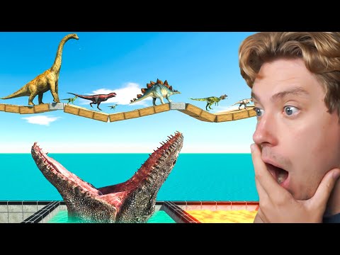 Reacting To Dinosaurs vs DEATH BRIDGE in arbs