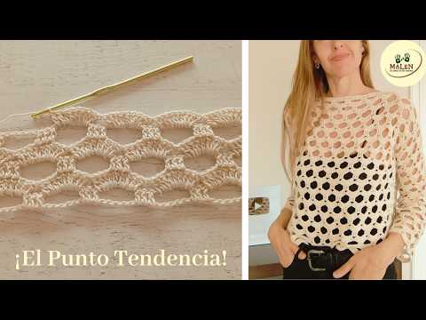 Sweater Pandora TODO DERECHITO punto TENDENCIA calado en #crochet #ganchillo tutorial verano