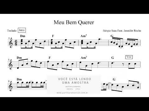Partitura de Teclado Meu Bem Querer - Sérgio Saas Feat. Jennifer Rocha