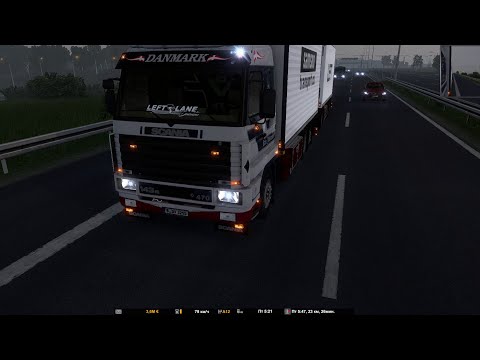 Euro Truck Simulator 2. Поездка на Scania 143M 470 Combo 6x2 Rigid + 3 Axle Trailer v1.0 (1.49.x).