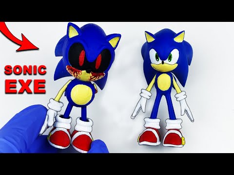 Making SONIC transforming into SONIC.EXE ➤ CreepyPasta - Sculptures Tutorial