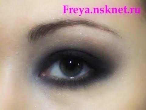 Black Smokey (smoky) Eyes, классическая круглая форма, видео-урок