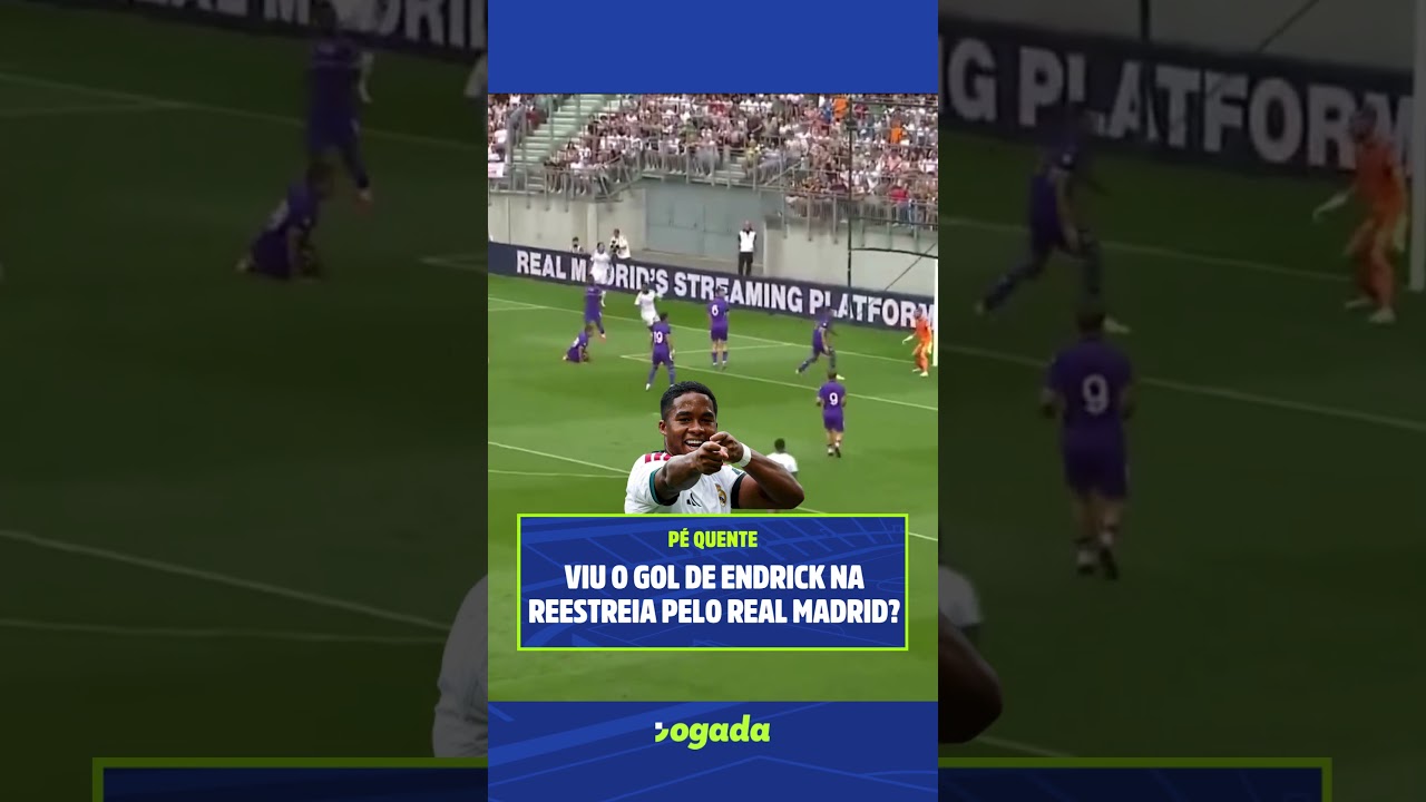 Imagem da notícia Endrick balança a rede na reestreia pelo Real Madrid em amistoso de pré-temporada