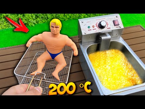 EXPERIMENT STRETCH ARMSTRONG vs DEEP FRYER