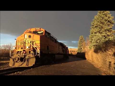 BNSF 7696 Grain Train Westbound. Great Falls, Montana. 11/27/20