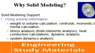 Solid Modeling | Applications | Solid Modeling Techniques | ENGINEERING STUDY MATERIALS