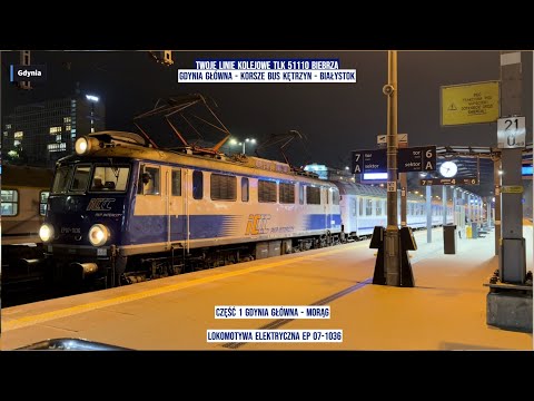 Poland Train TLK 51110 BIEBRZA Gdynia Główna - Korsze Bus Kętrzyn -Białystok 1 Polska z tyłu pociągu