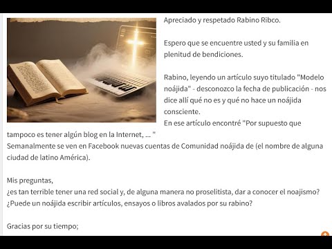 Respuesta 6019 – Entre el Blog y la Bendición: Cómo Comunicar el Noajismo sin Caer en la Vanidad y la Religión