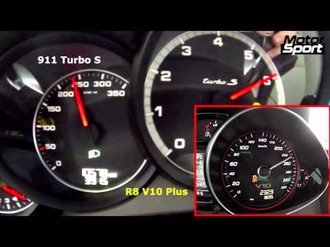 0-250 km/h : Porsche 911 Turbo S VS Audi R8 V10 Plus (Motorsport)