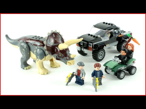 Vidéo LEGO Jurassic World 76950 : L’embuscade du Tricératops en pick-up