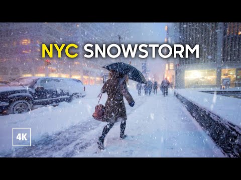 Snow Storm Fern in NEW YORK ❄️ Walking in Blizzard EXTREME Low Temperatures in Manhattan