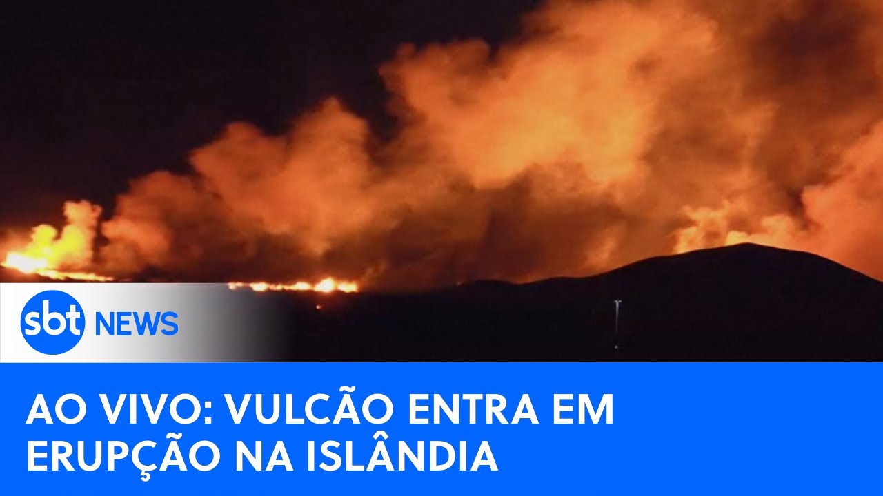 🔴 AO VIVO: Vulcão entra em erupção na Península de Reykjanes, na Islândia