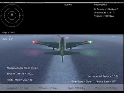 Silantro Unity3d Flight Simulator:  Mitsubishi A6M Zero Cockpit Test