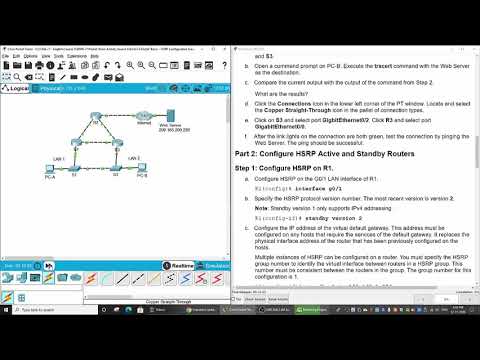 9.3.3 Packet Tracer - HSRP Configuration Guide