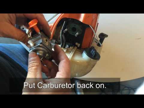 How to clean, adjust, and fix common carburetor problems on a  Stihl FS90 trimmer weedeater