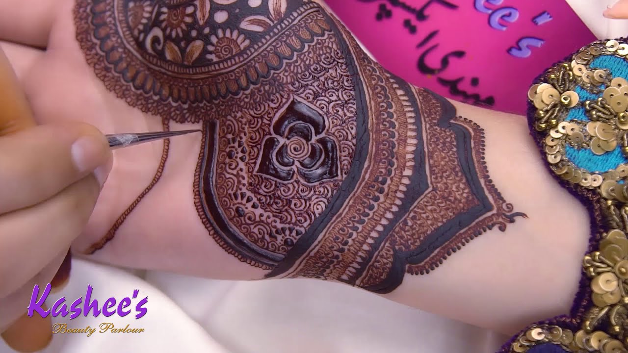 bridal mehndi design for hands by kashees beauty parlor