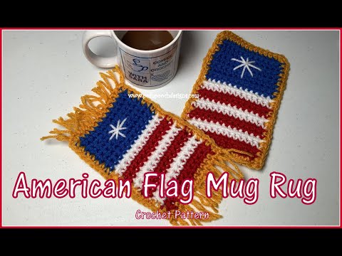 Learn To Crochet The Patriotic- American Flag Mug Rug Crochet Pattern - #crochet #crochetvideo