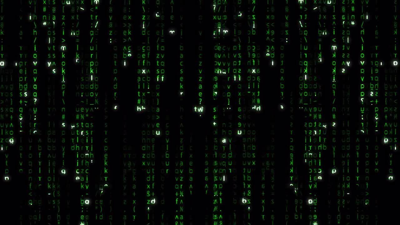 Falling Green Matrix Code Motion Graphics