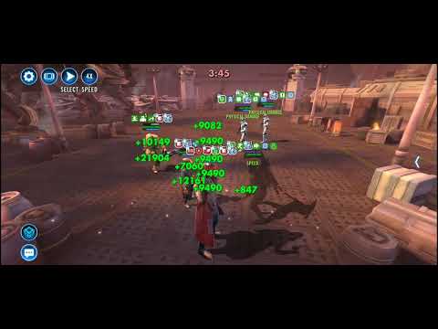 SWGOH Maz (6-star Quiggold) vs Lord Vader 3v3 GAC