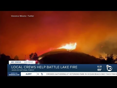 Local crews help battle Lake fire